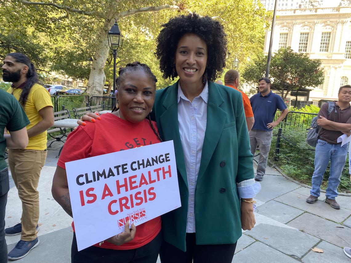 NYSNA Leader Flandersia Jones with City Council Member Sandy Nurse