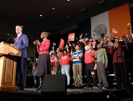 Nurses Celebrate Mayor de Blasio's victory