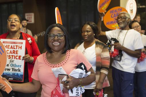 Nurses rally to affirm NYSNA's stance that healthcare is a human right