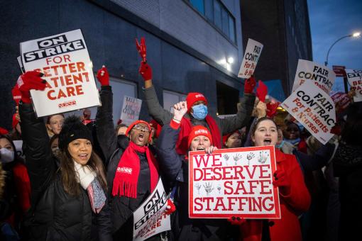 Nurses at Mt. Sinai lead historic strike for a fair contract, January 2023