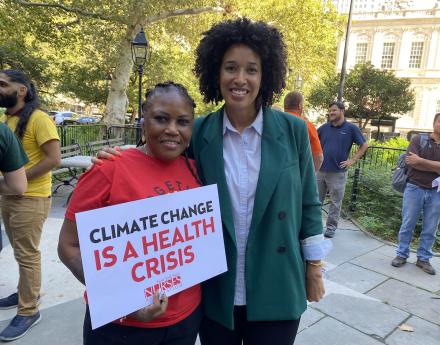 NYSNA Leader Flandersia Jones with City Council Member Sandy Nurse