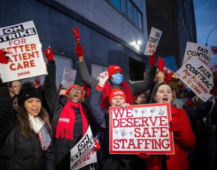 Nurses at Mt. Sinai lead historic strike for a fair contract, January 2023